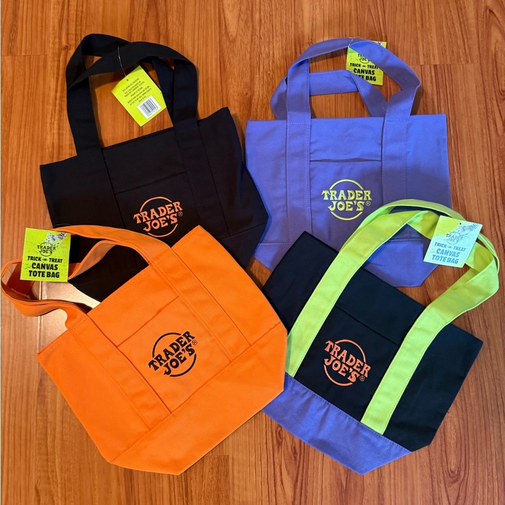NWT Trader Joe's Mini Halloween Tote Bags - Set of 4 - FAST SHIPPING